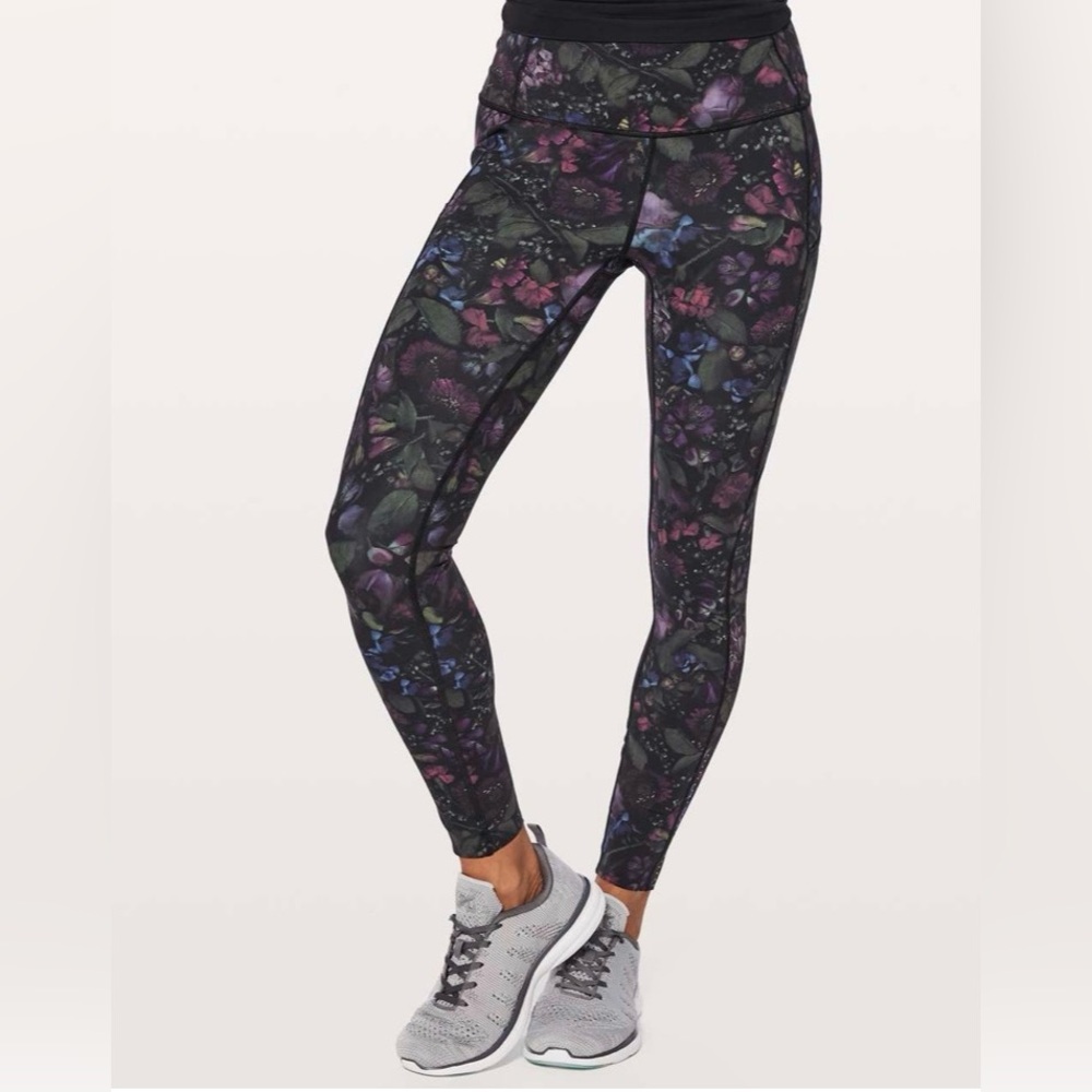Lululemon Fast & Free 7/8 Tight II *Nulux 25" Frozen Flourish Multi